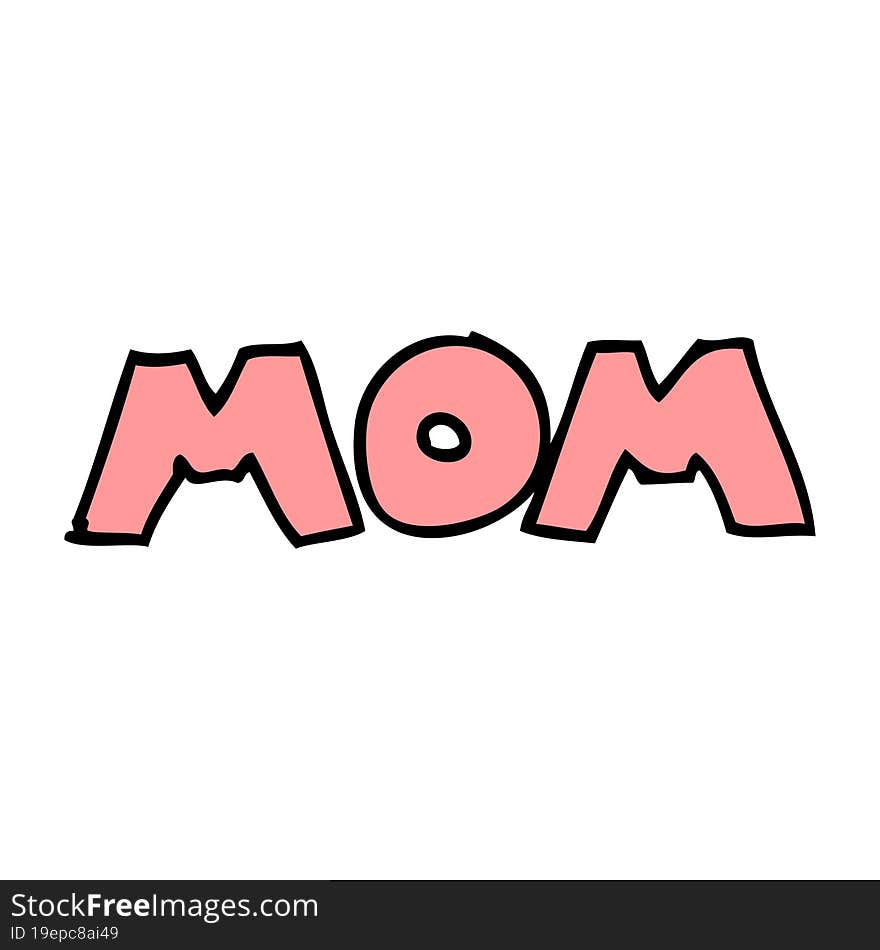 cartoon word mom