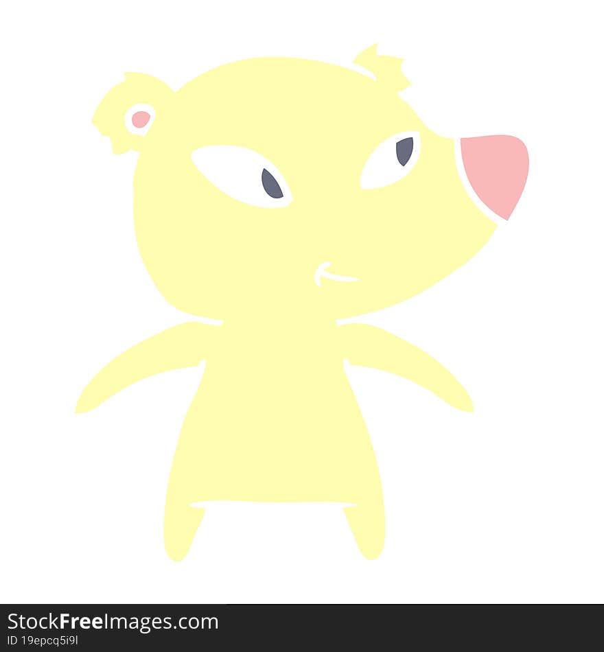 cute flat color style cartoon bear