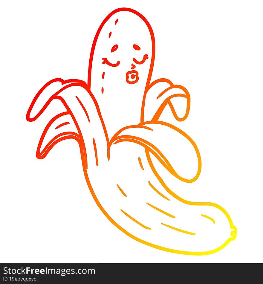 warm gradient line drawing cartoon best quality organic banana