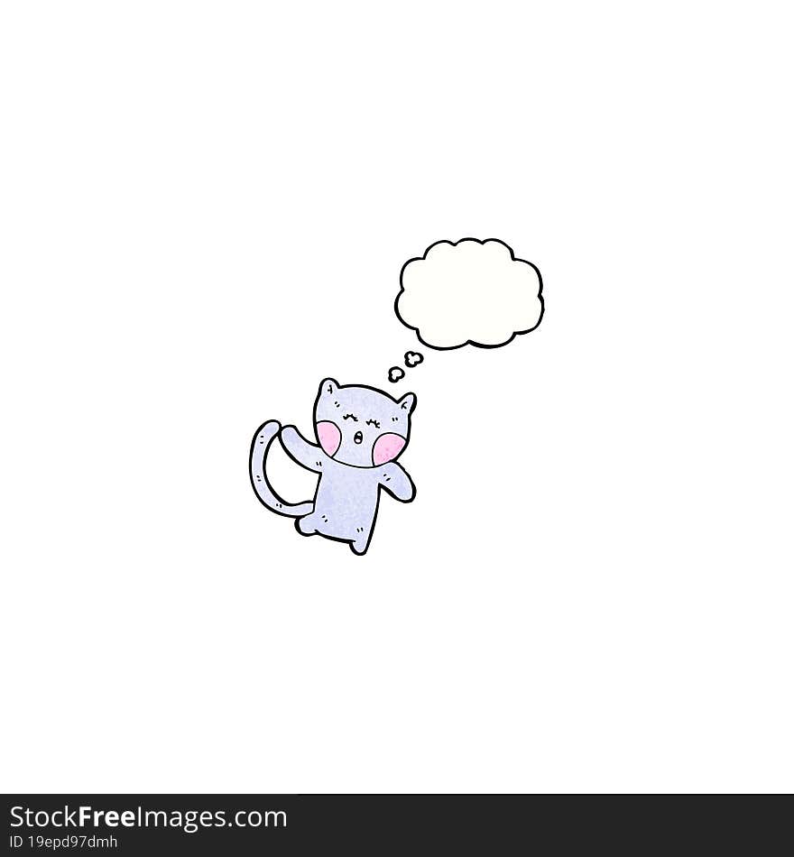 cartoon cat with thought bubble