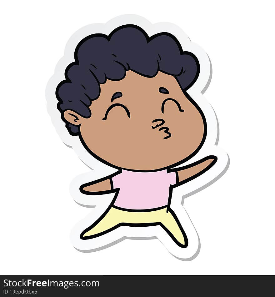 sticker of a cartoon man pouting