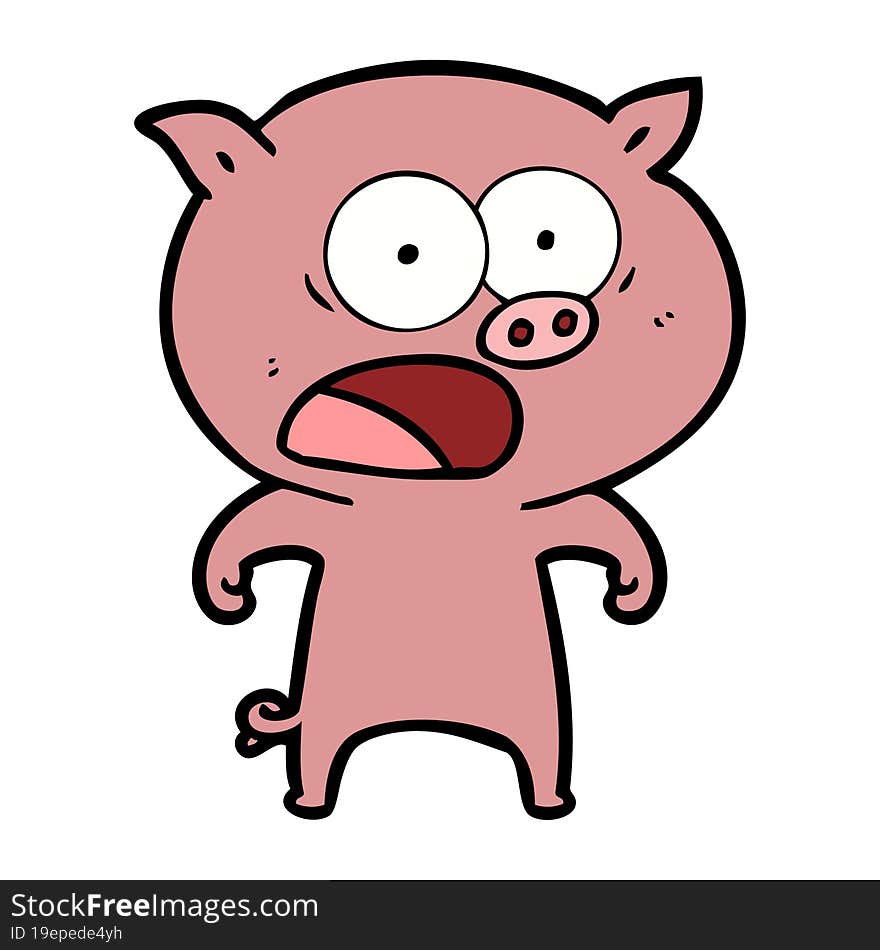 cartoon pig shouting. cartoon pig shouting