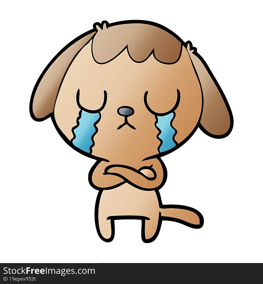 cute cartoon dog crying. cute cartoon dog crying