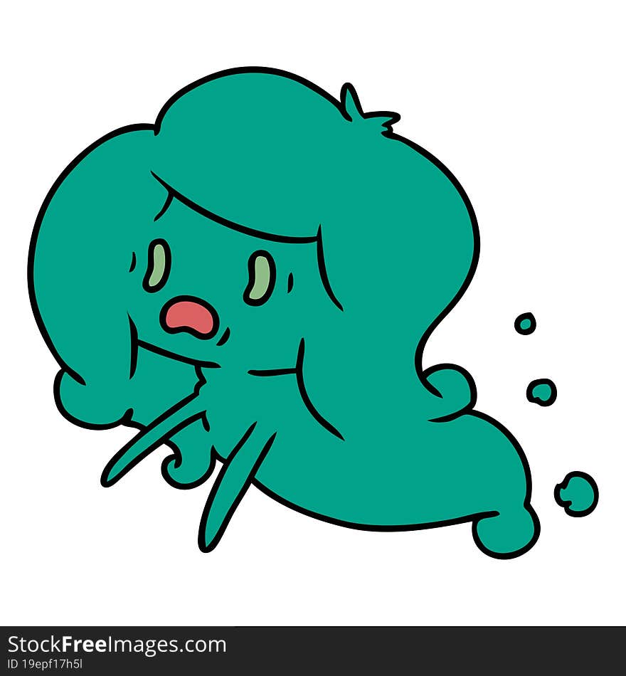 Cartoon Of Kawaii Scary Ghost