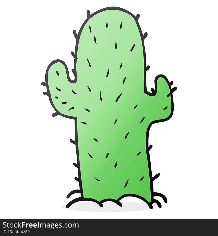 freehand drawn cartoon cactus