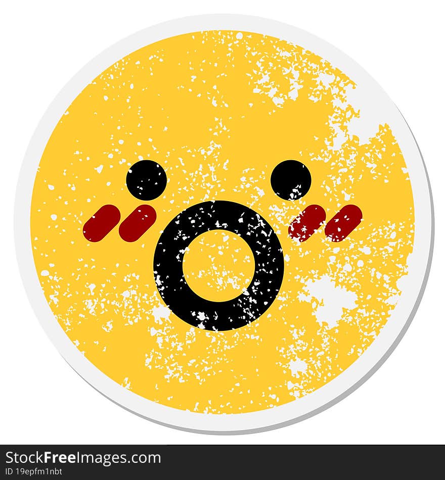 surprised face circular sticker