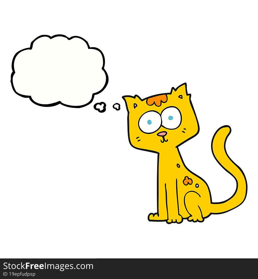 Thought Bubble Cartoon Cat