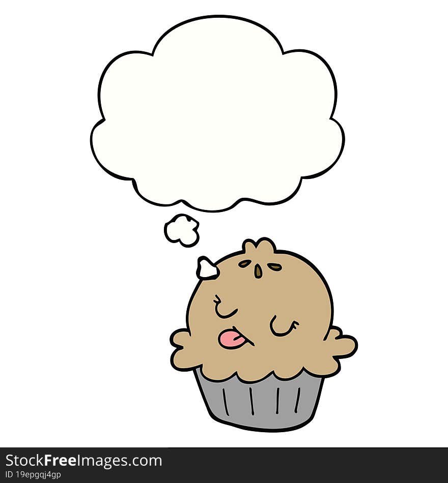 cute cartoon pie and thought bubble