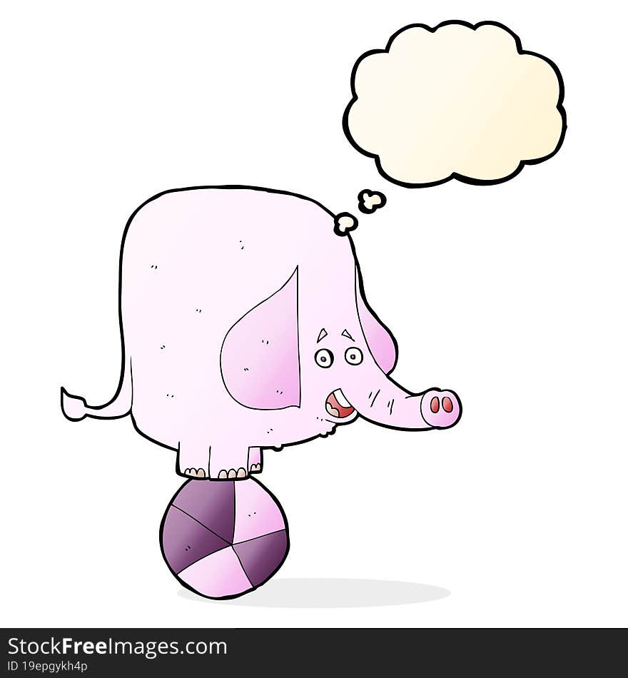 Cartoon Circus Elephant With Thought Bubble