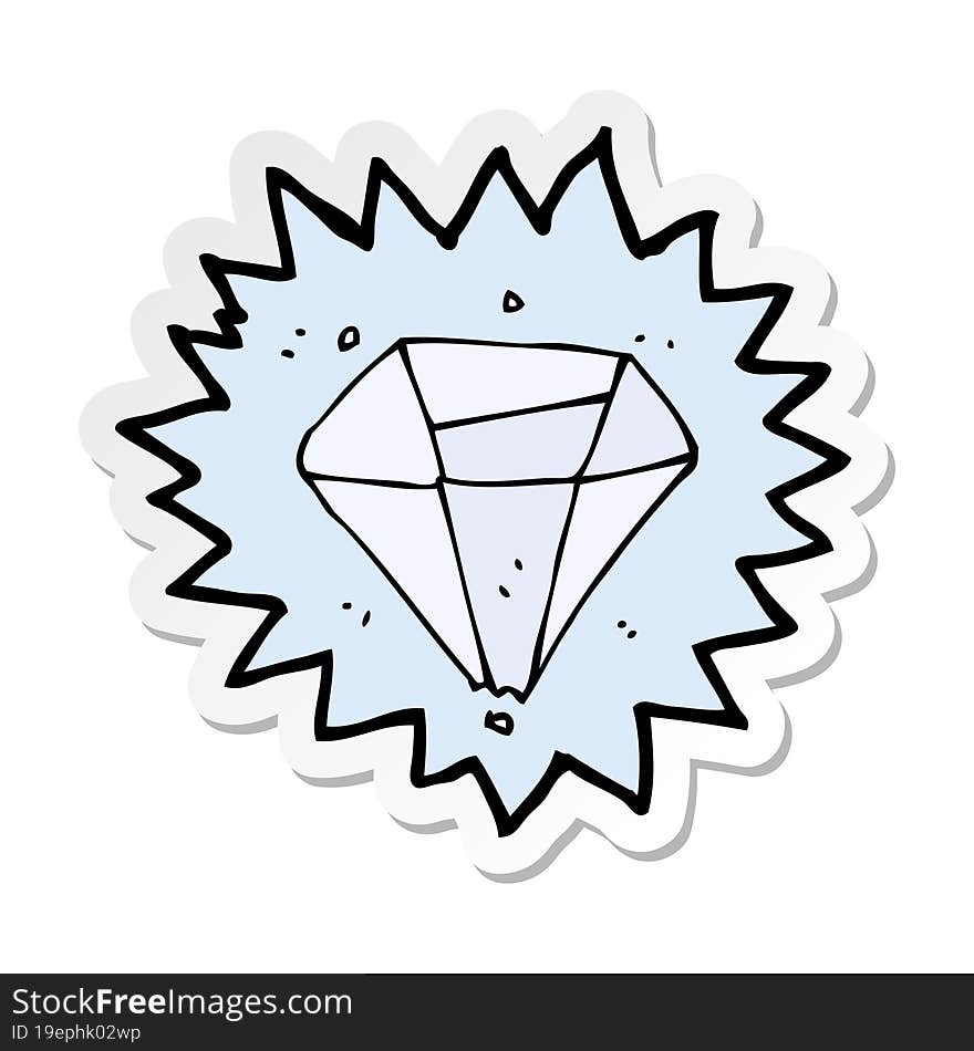 sticker of a cartoon diamond