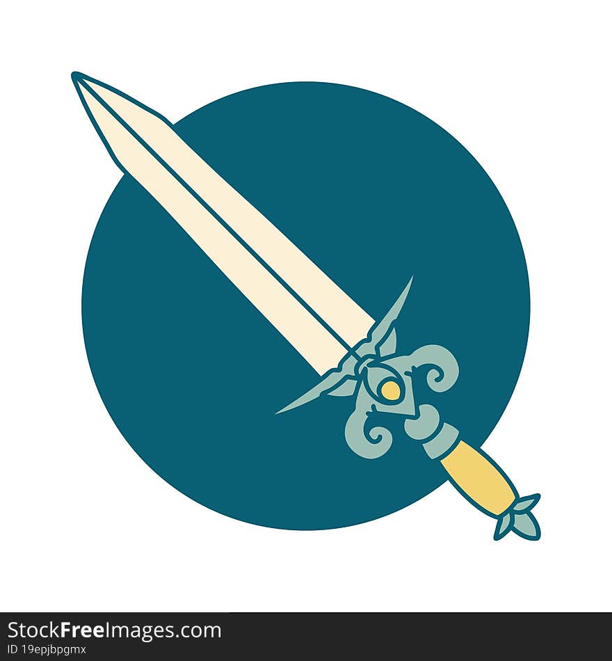 Tattoo Style Icon Of Dagger