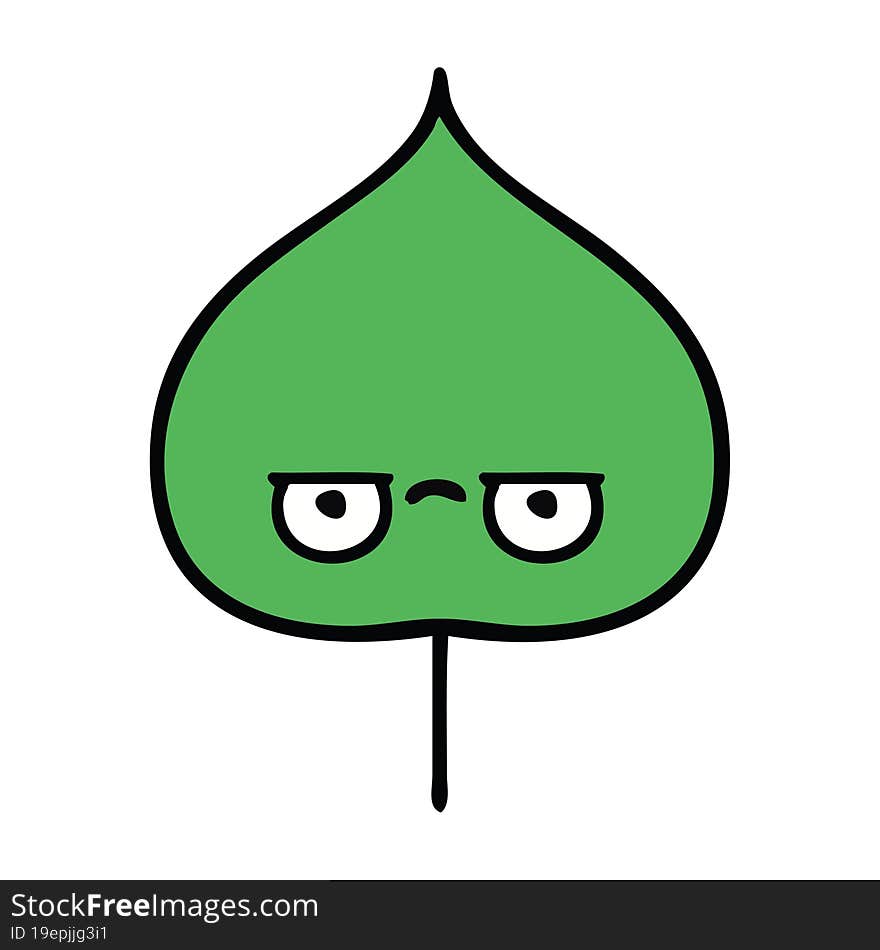 cute cartoon of a expressional leaf