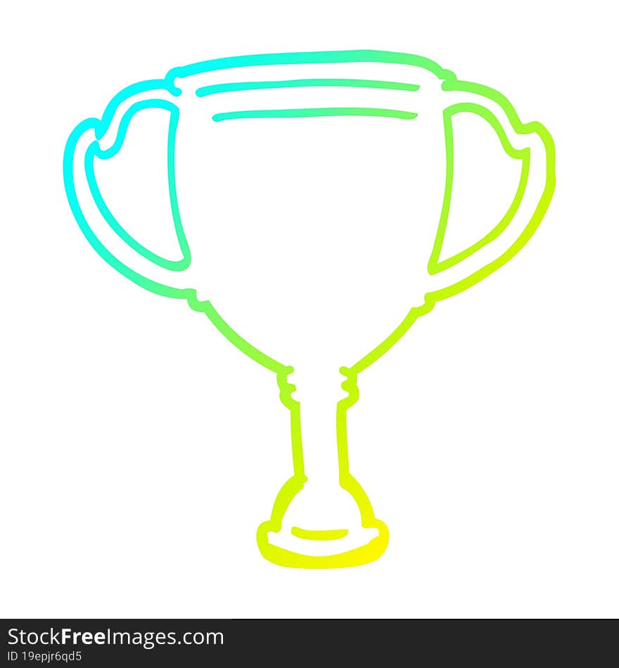 cold gradient line drawing cartoon sports trophy