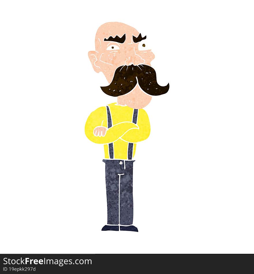 cartoon angry old man