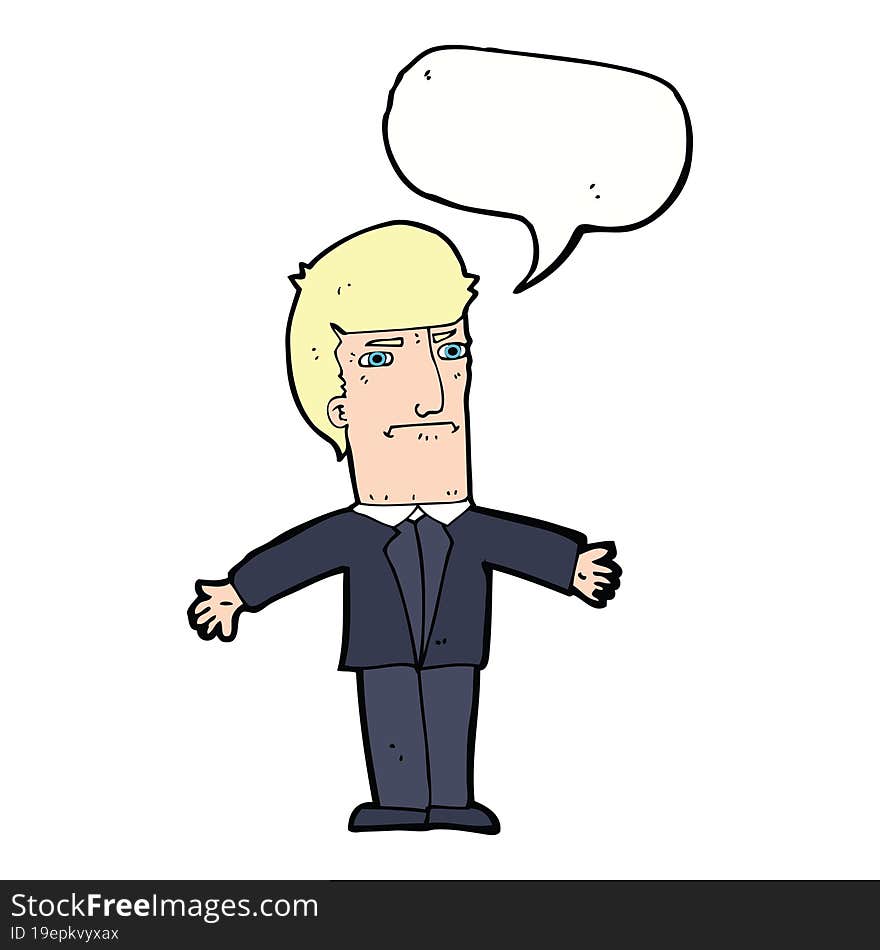 cartoon annoyed boss with speech bubble