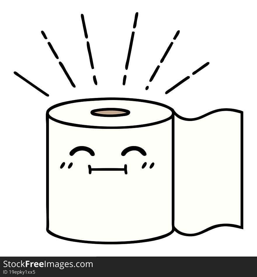 Traditional Tattoo Style Toilet Paper Character