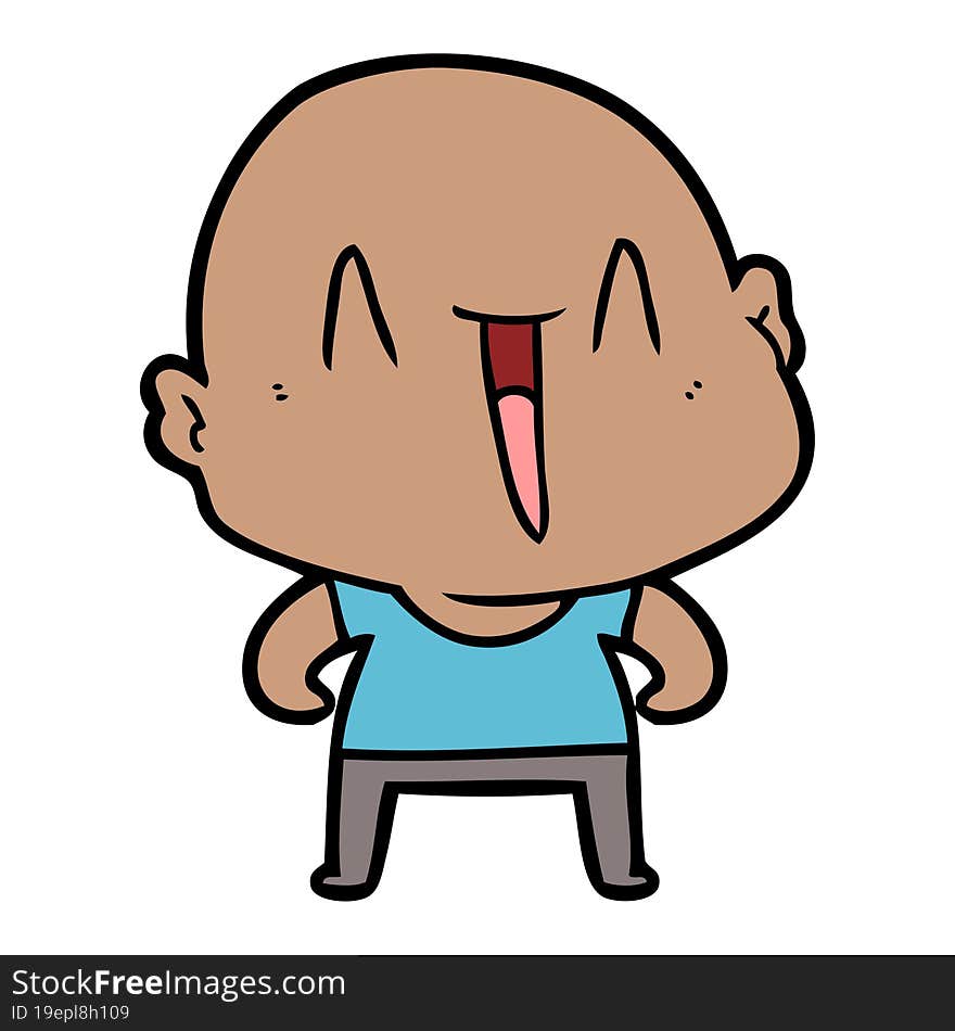 happy cartoon bald man. happy cartoon bald man