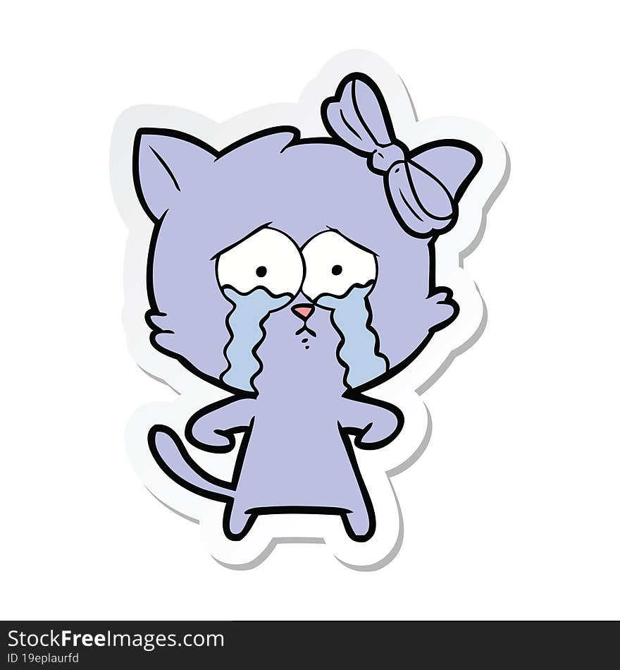 sticker of a cartoon cat