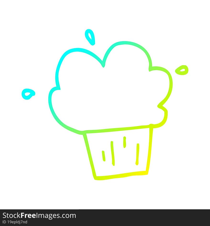 cold gradient line drawing cartoon muffin