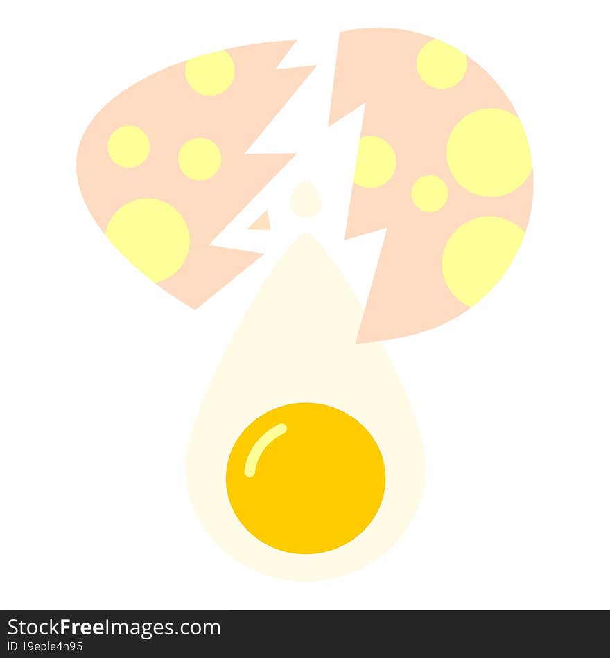 Cracked Egg With Yolk