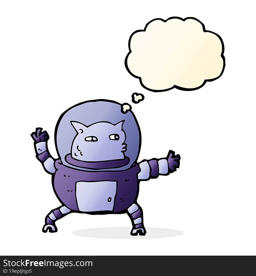 cartoon alien with thought bubble