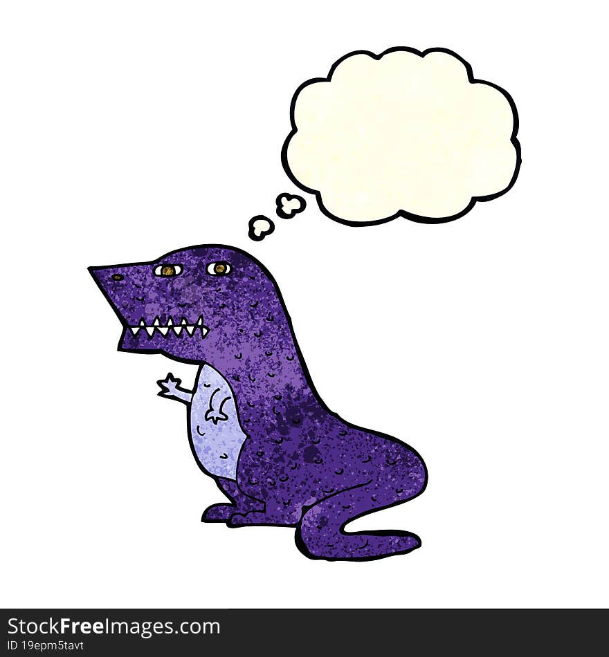 cartoon dinosaur with thought bubble