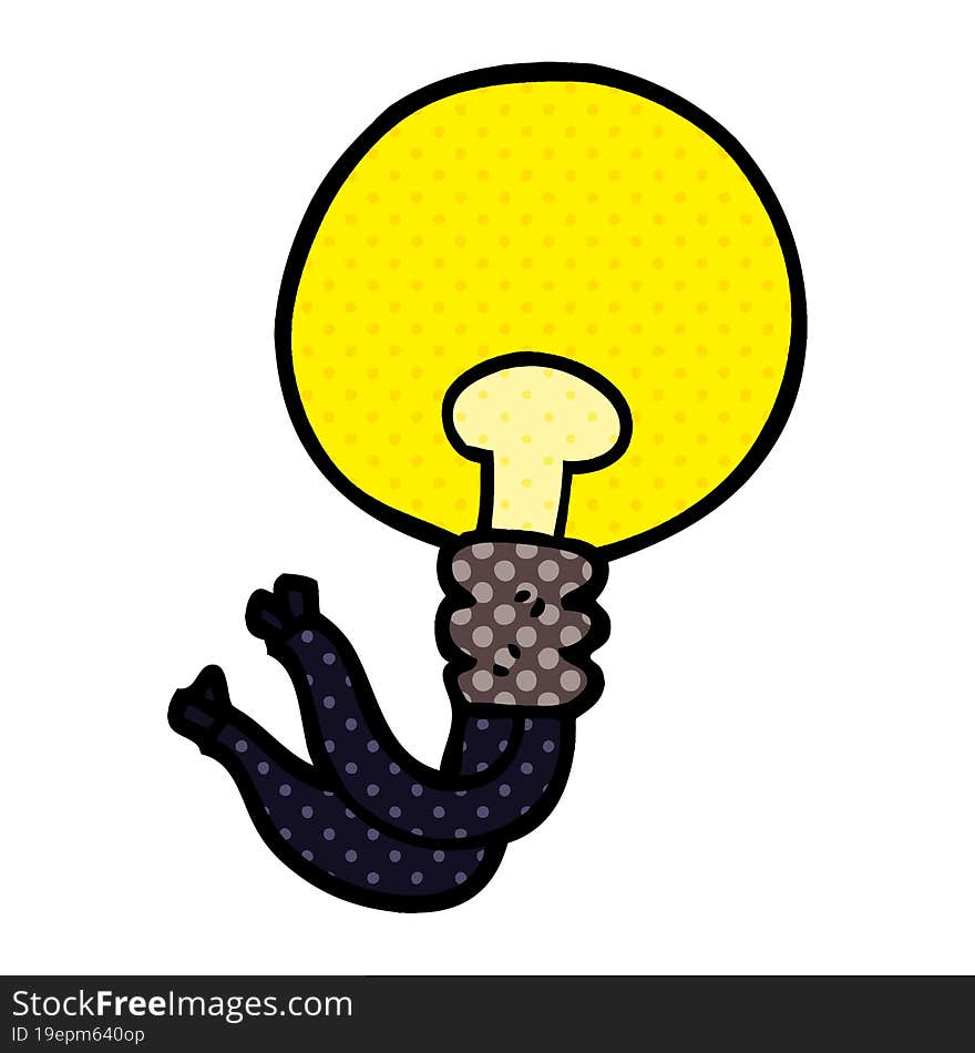 cartoon doodle light bulb