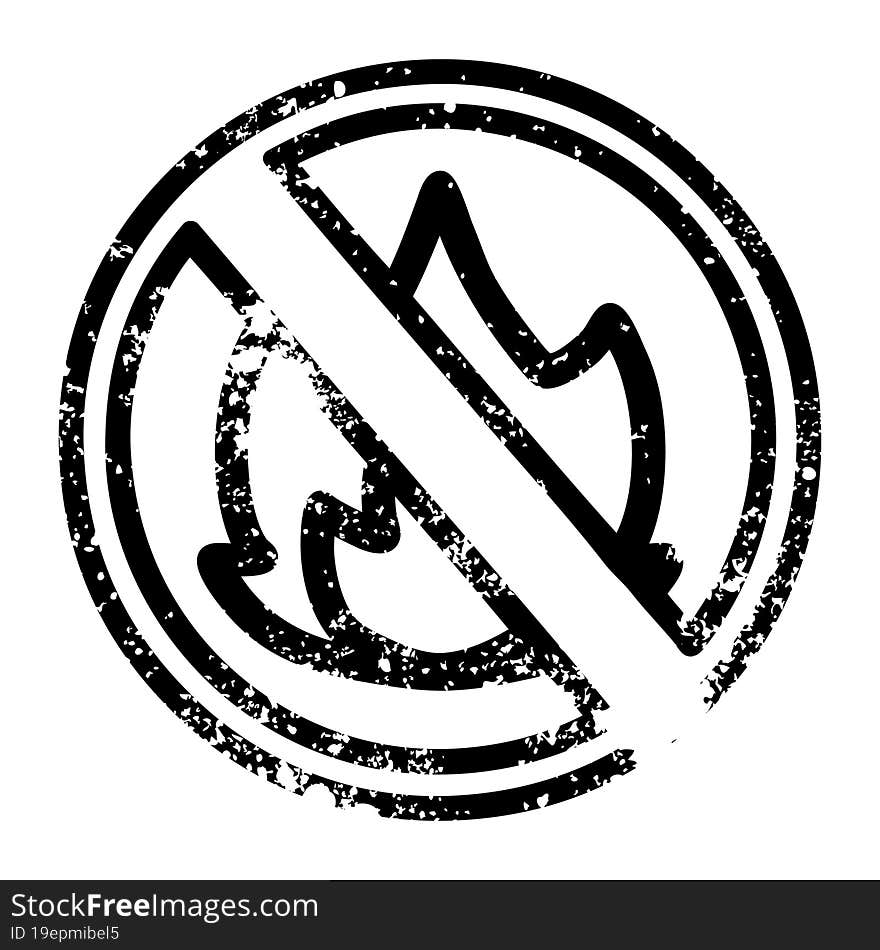 No Flames Distressed Icon