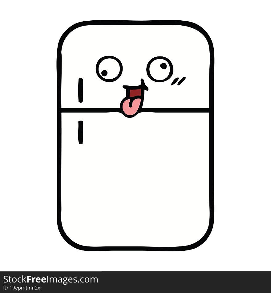 cute cartoon of a fridge freezer. cute cartoon of a fridge freezer