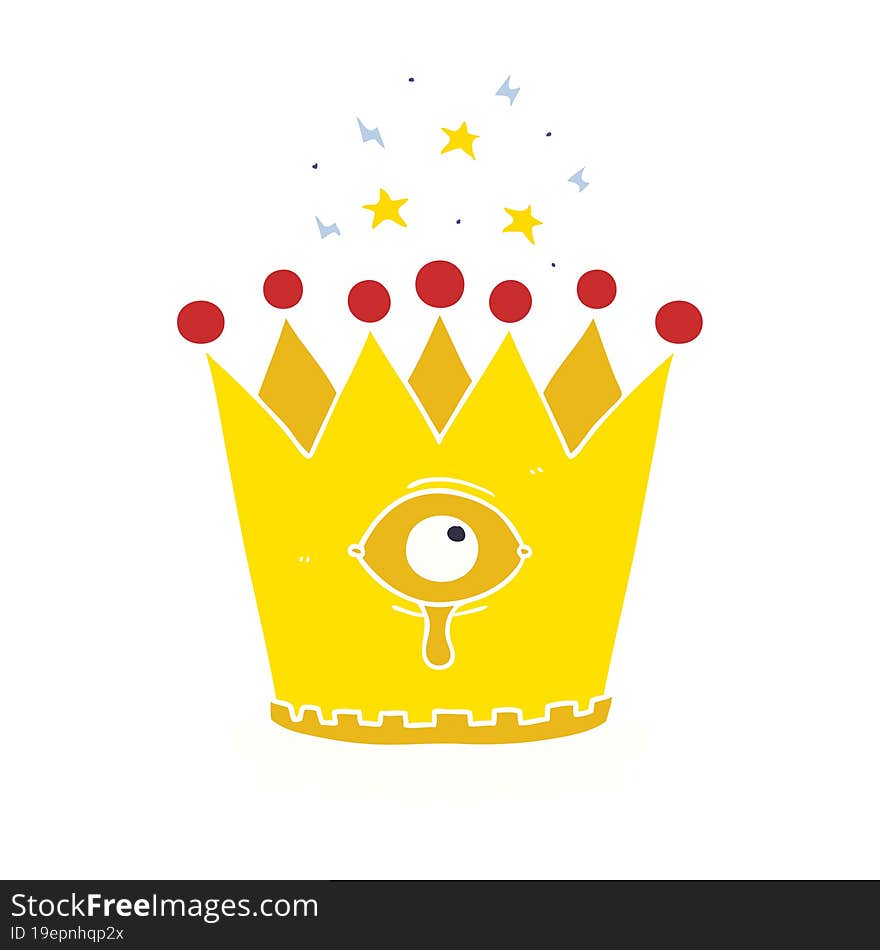 flat color style cartoon magic crown