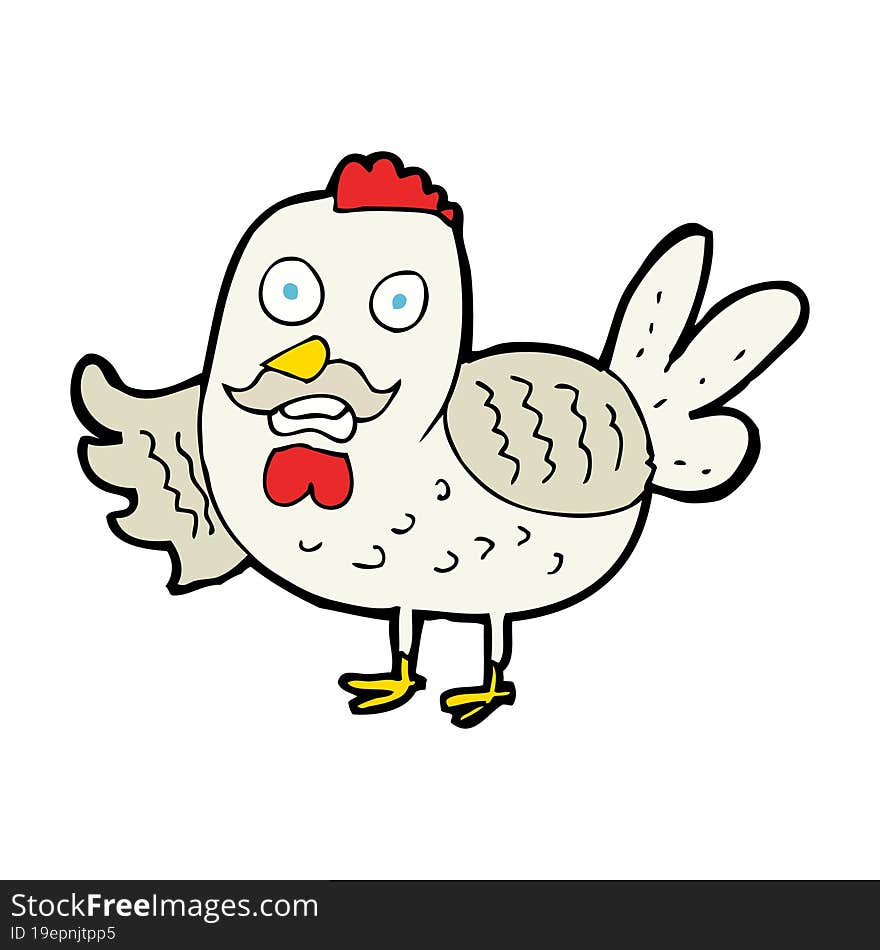 cartoon old rooster