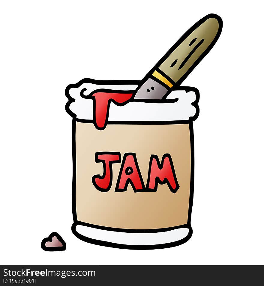 cartoon doodle jam jar