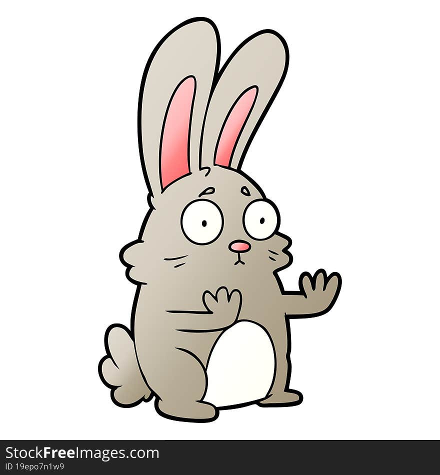 cartoon scared rabbit. cartoon scared rabbit