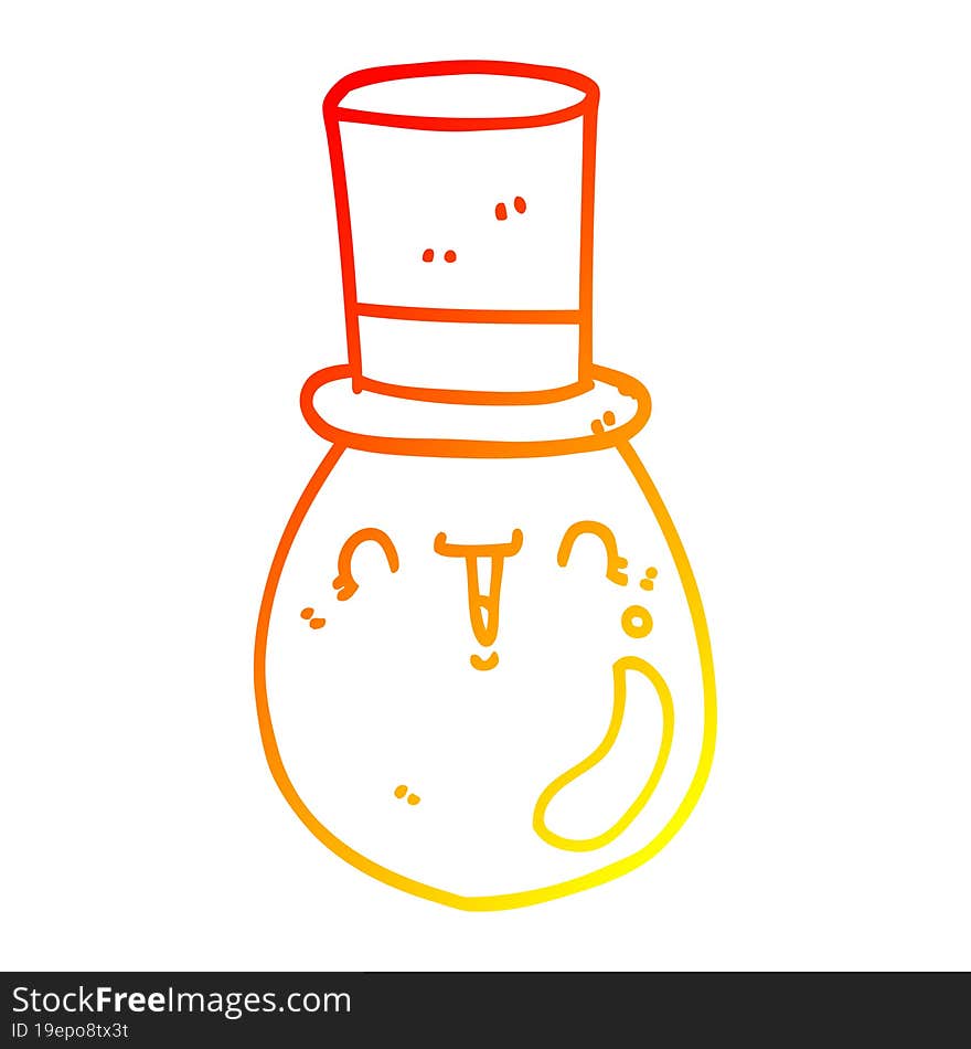 warm gradient line drawing cartoon posh egg