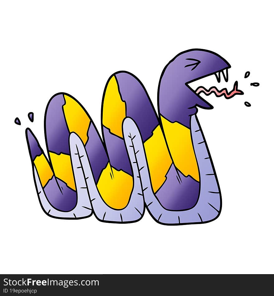 cartoon hissing snake. cartoon hissing snake