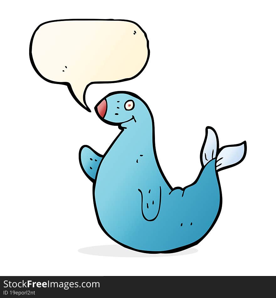 cartoon seal with speech bubble