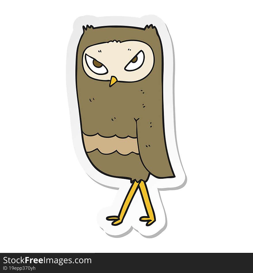 sticker of a cartoon owl