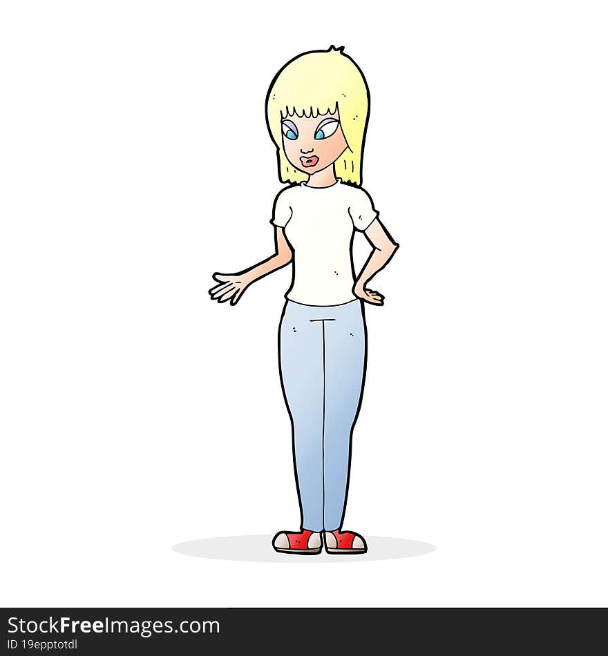 Cartoon Woman Explaining