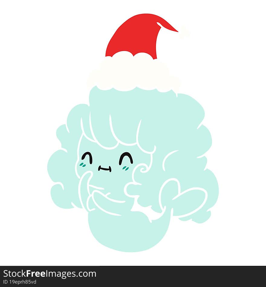 christmas cartoon of kawaii ghost