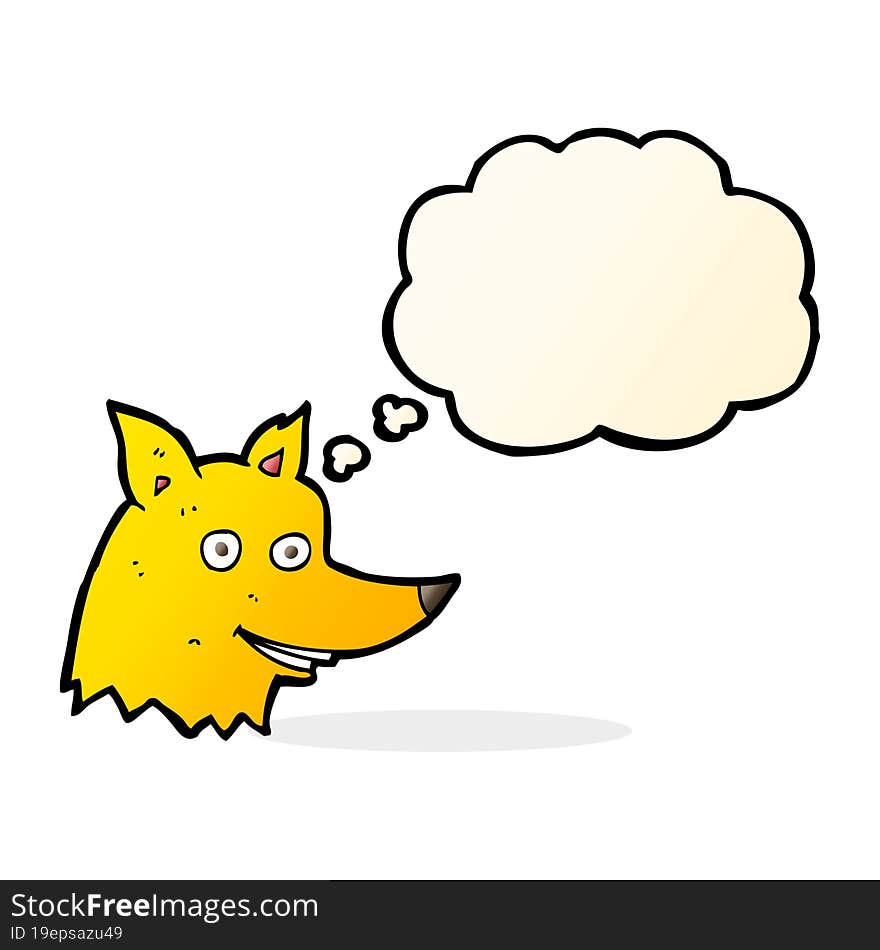 Cartoon Fox Head With Thought Bubble