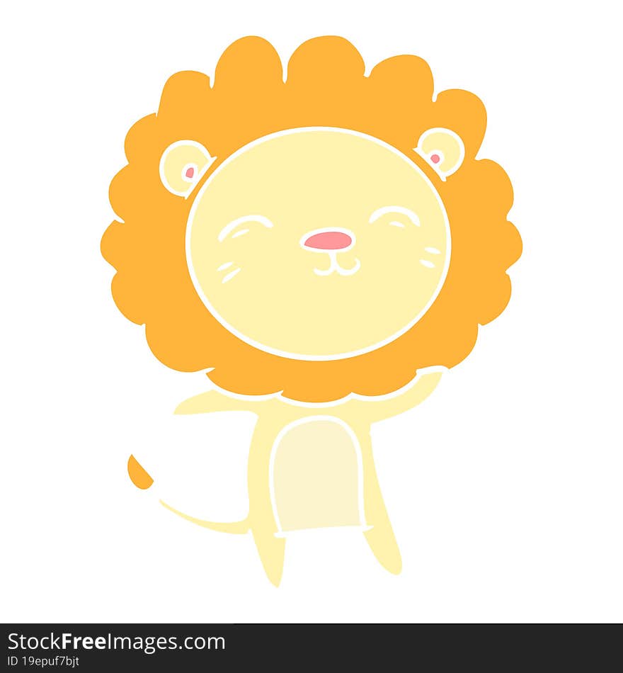 flat color style cartoon lion