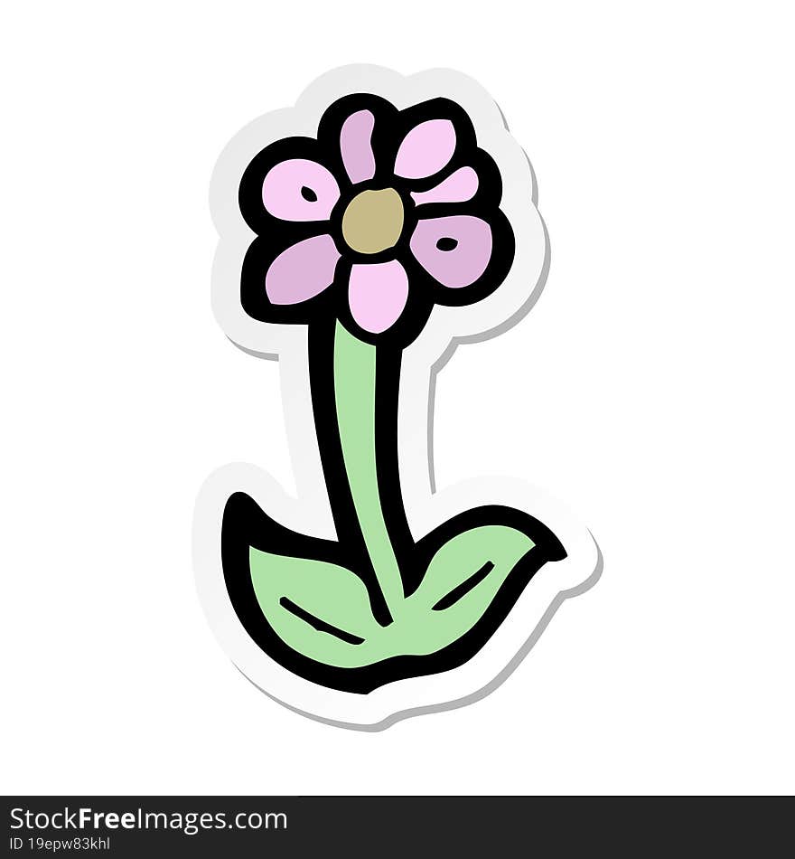 Sticker Of A Cartoon Flower Symbol