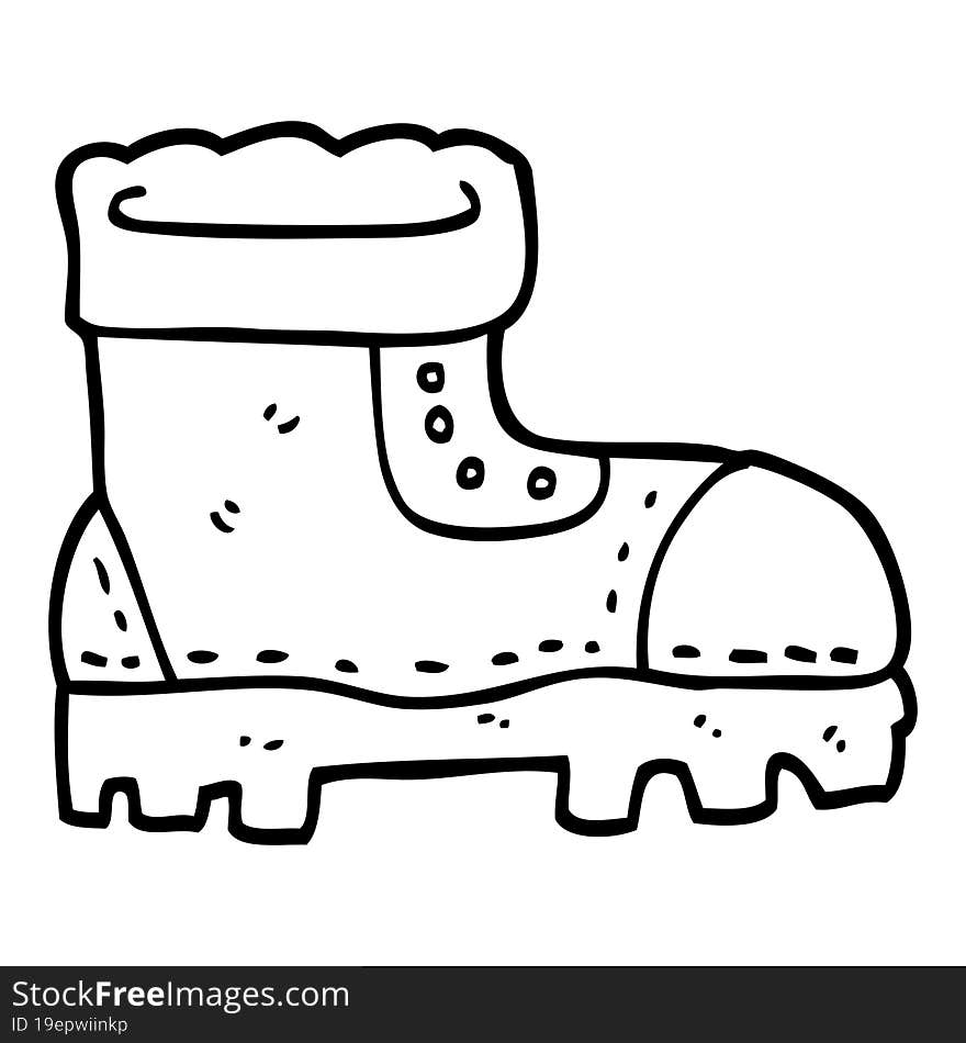 line drawing cartoon work boot