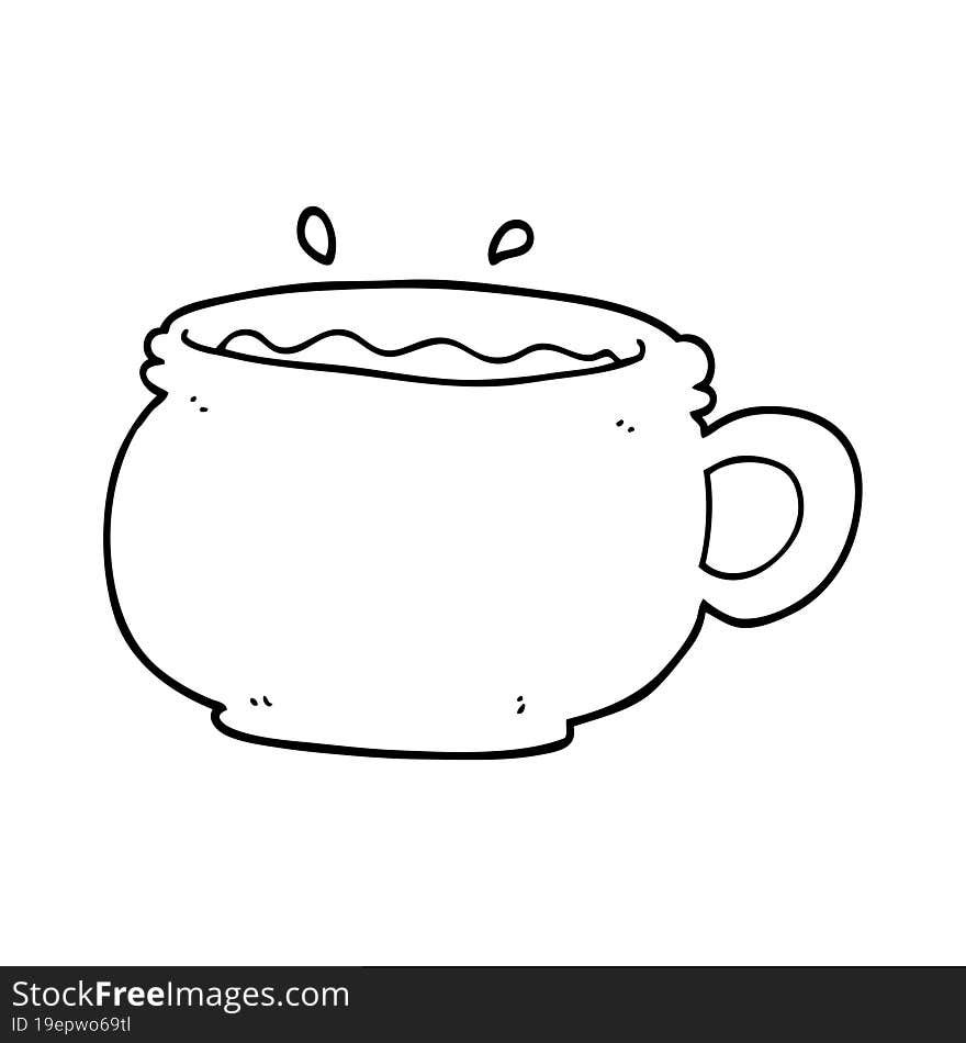 cartoon hot cup of coffee