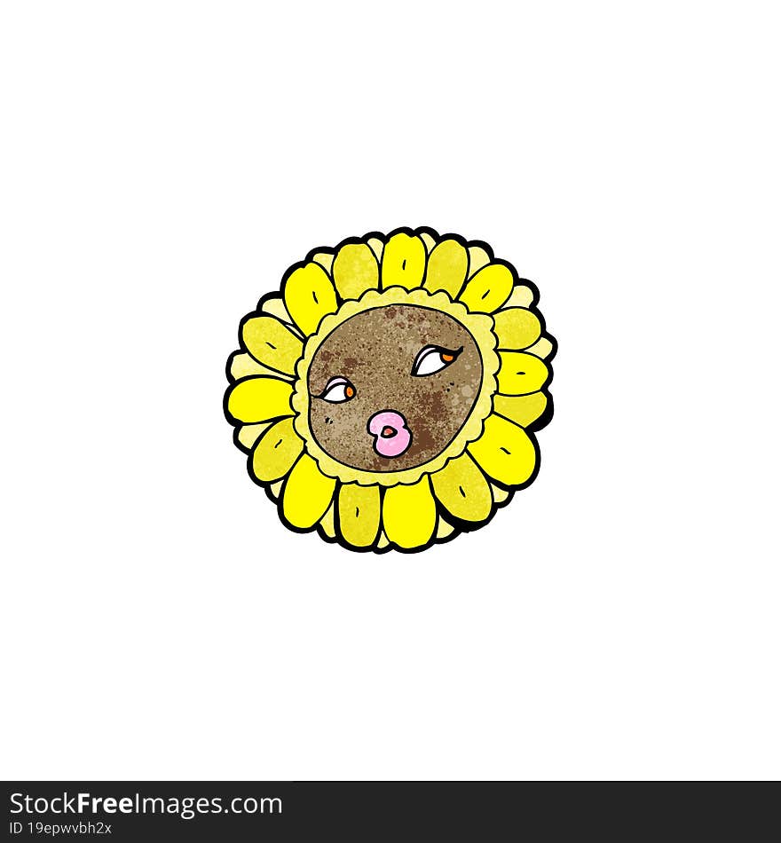 cartoon pretty sunflower face