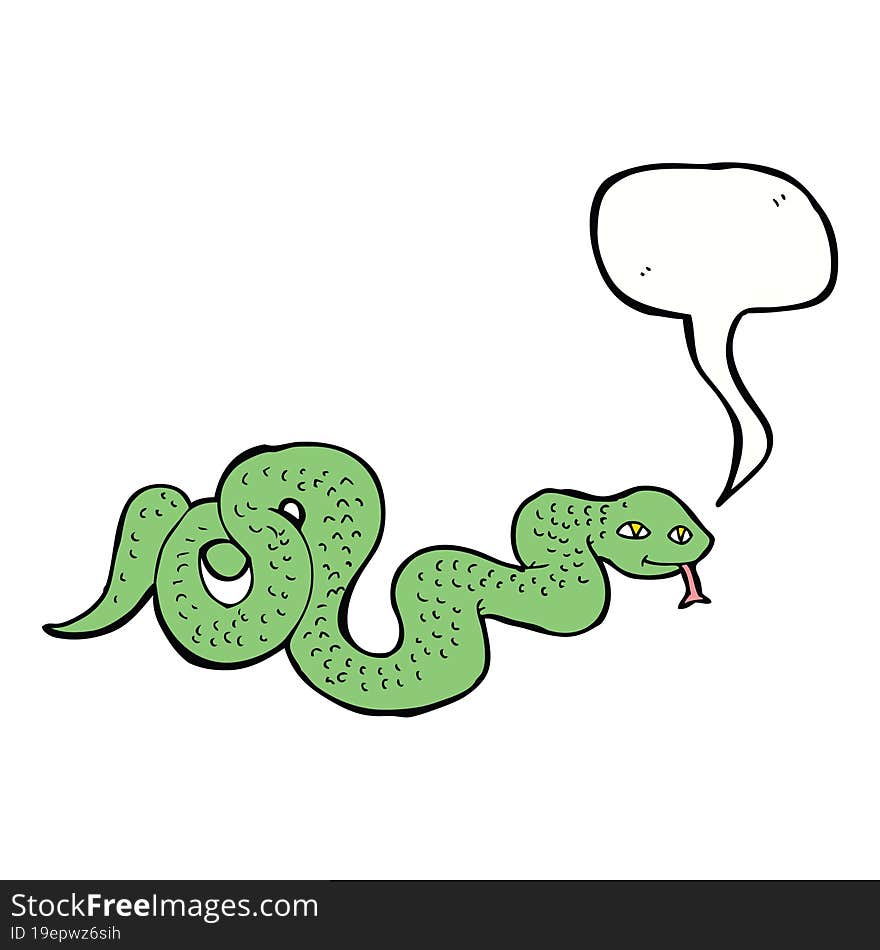 cartoon snake with speech bubble