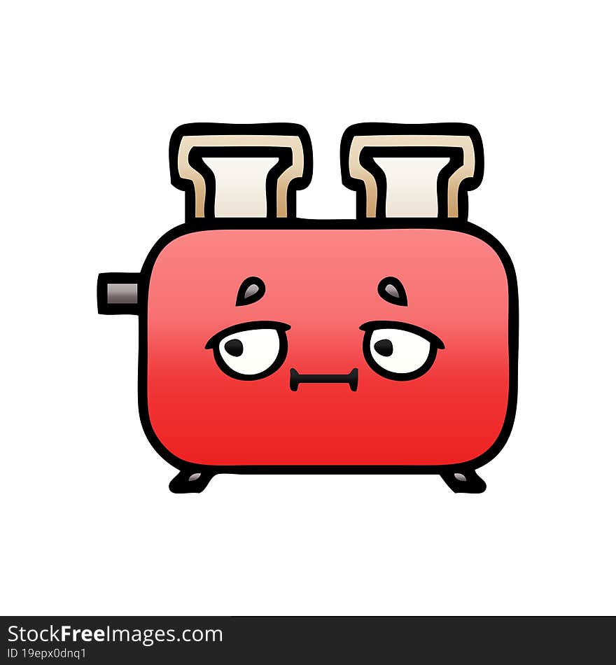 gradient shaded cartoon of a toaster