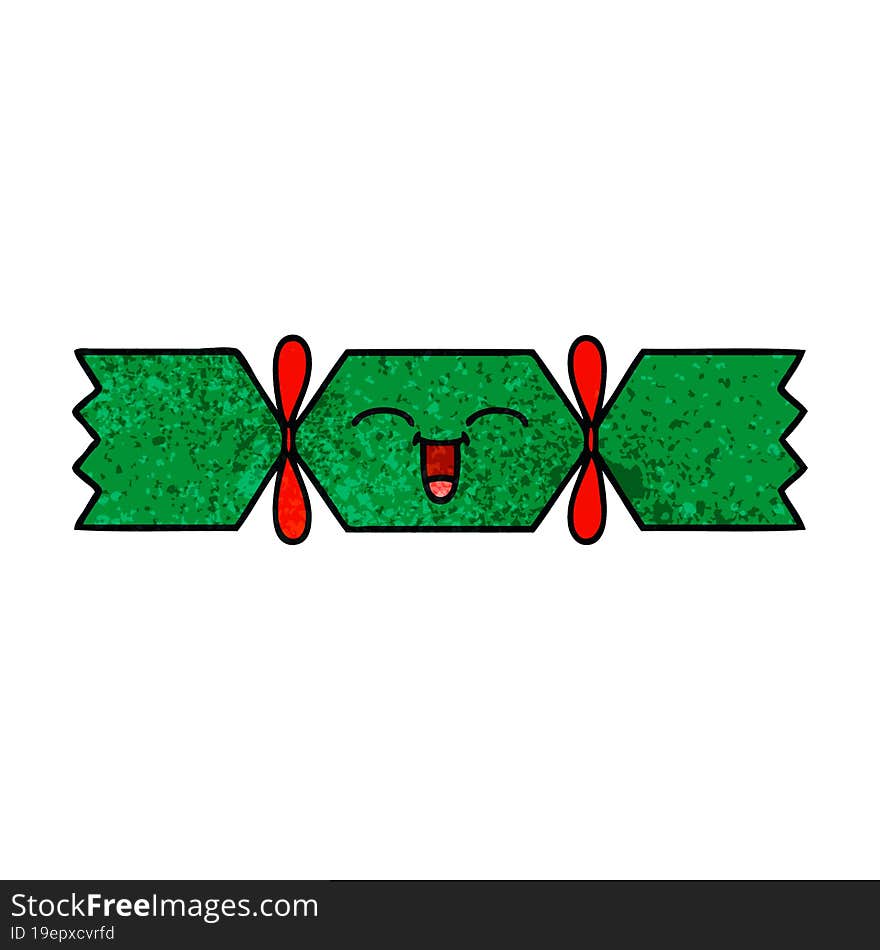 retro grunge texture cartoon christmas cracker