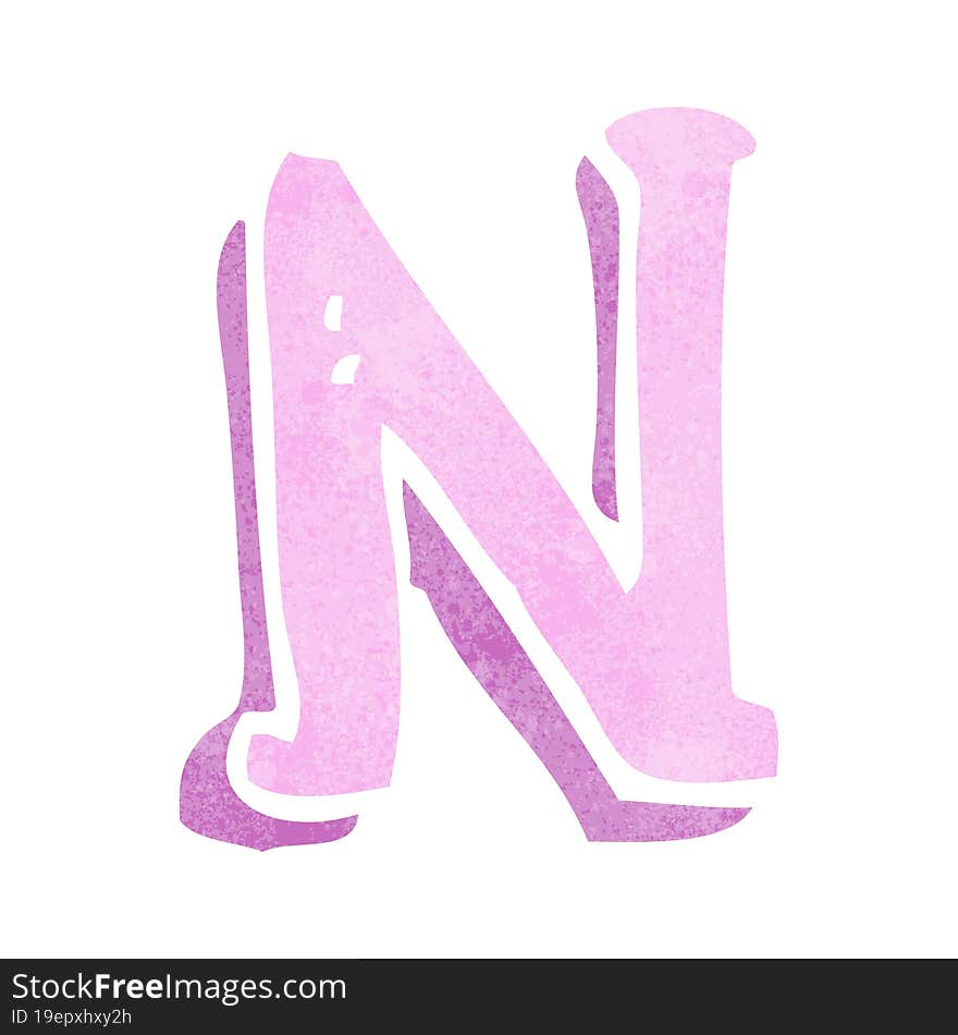 cartoon letter N