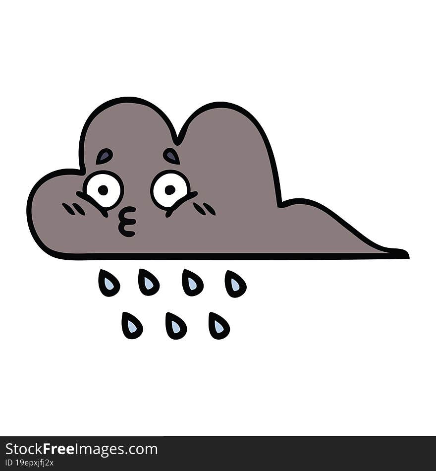 Cute Cartoon Storm Rain Cloud